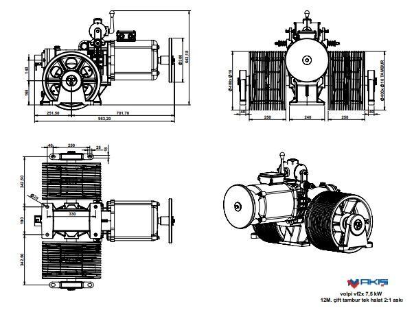 VOLPI VF2X TAMBURLU Geared Machine