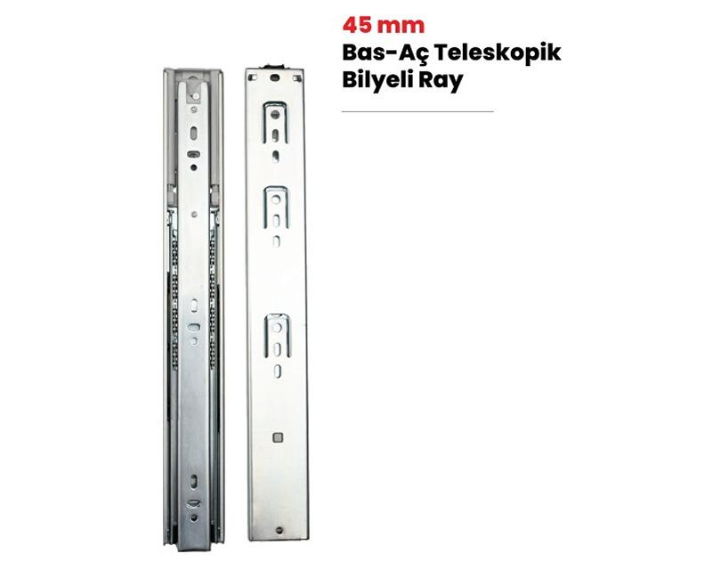 45mm BRAKED OR PUSH-ON DOUBLE OPENING TELESCOPIC RAIL (Coated)