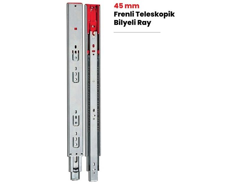 45mm DOUBLE OPENING TELESCOPIC RAIL WITH BRAKE (Galvanized)