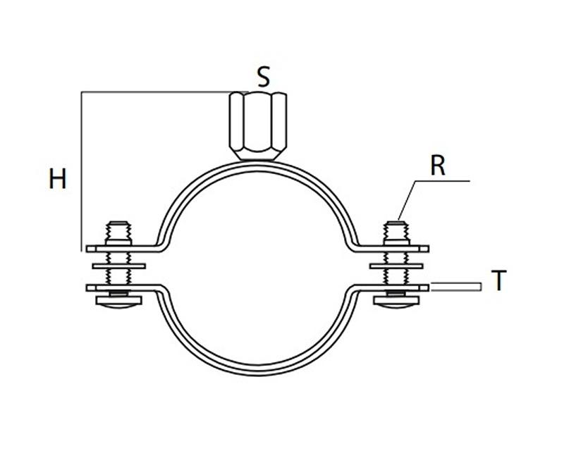 No Rubber Pipe Clamp with Nut