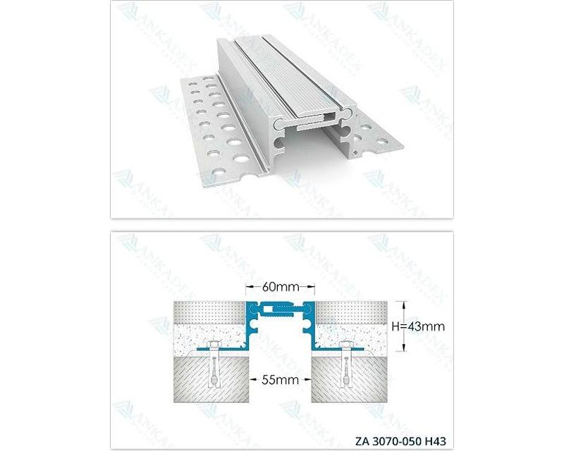 Flush Mounted Floor Profiles For 5cm Gaps ZA 3070-050