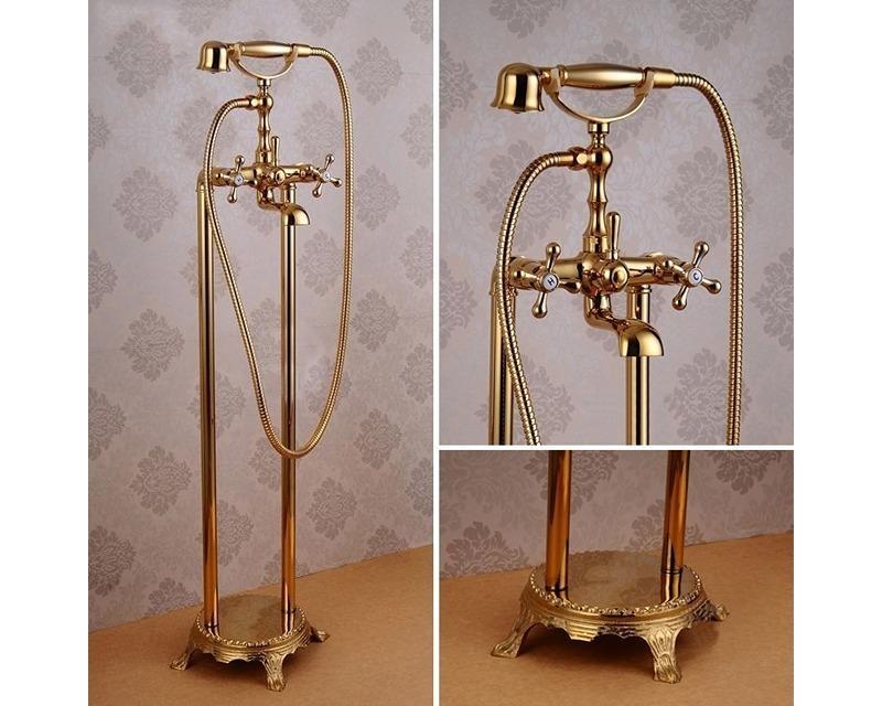 Gold Plated Standing Shower Set