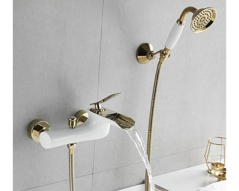 Gold White Shower Set