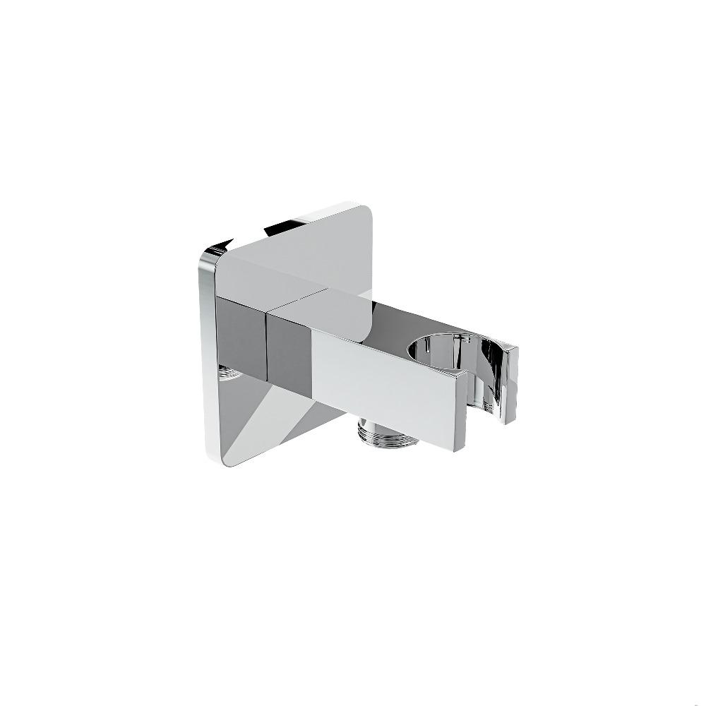 Brass Square Wall Bracket With Shower Adapter